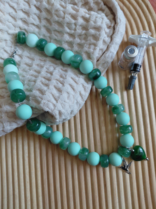 Collier Pop Vert d'eau