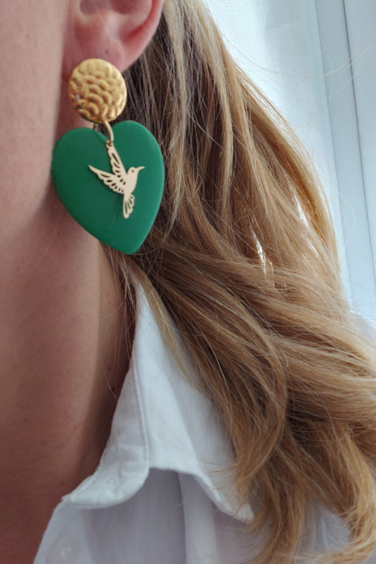 Boucles d'oreilles Pop Love ( Verte)