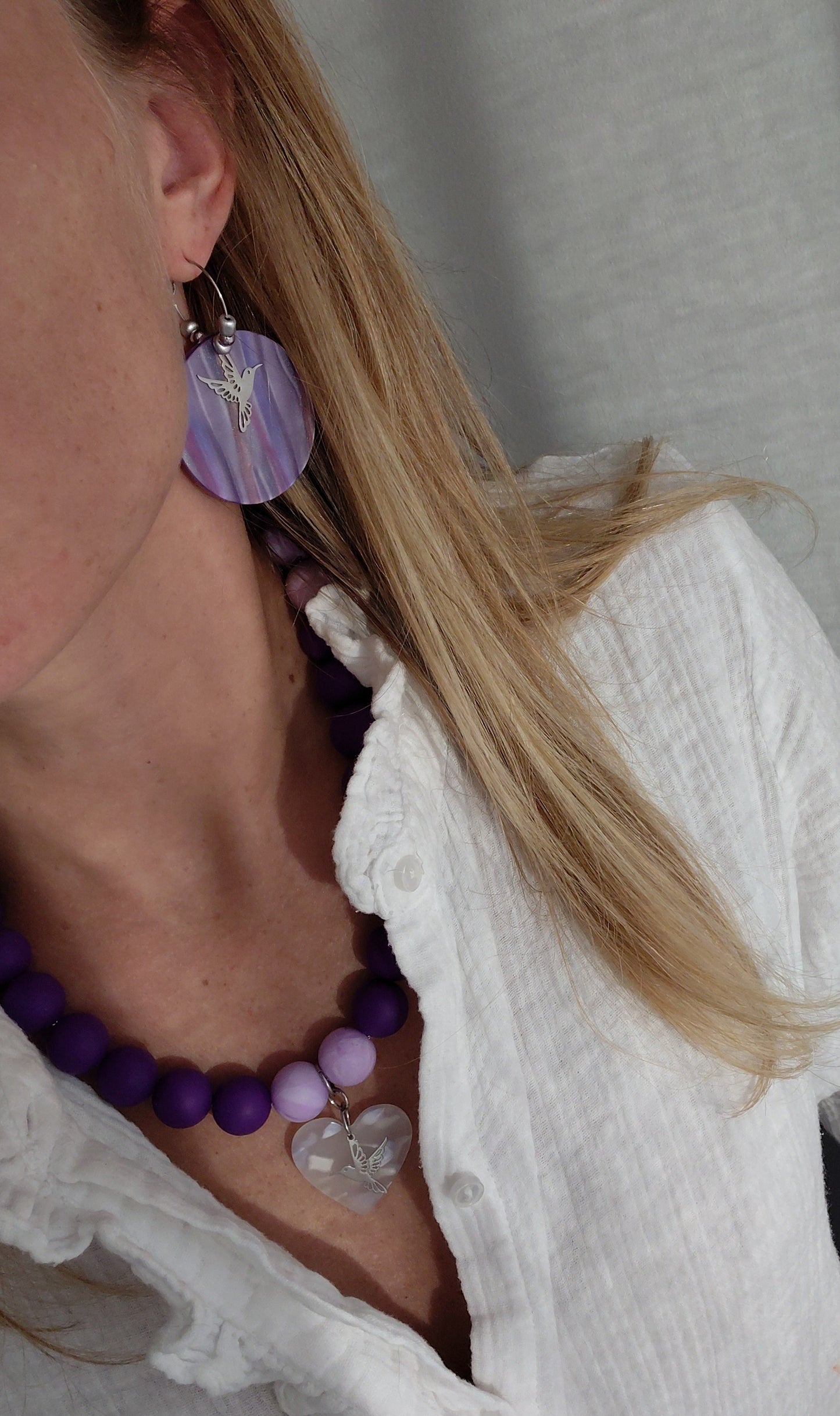 Boucles d'oreilles Pop Violet