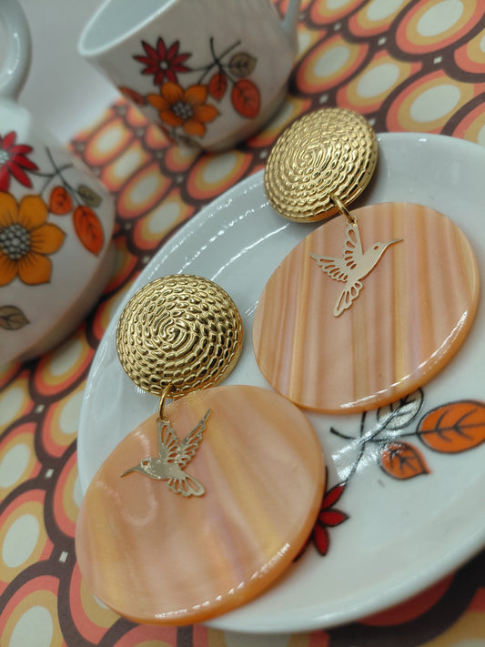 Boucles d'oreilles Pop Rétro orange