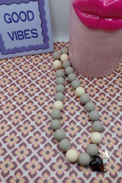 Collier Pop Love, Coeur Marron