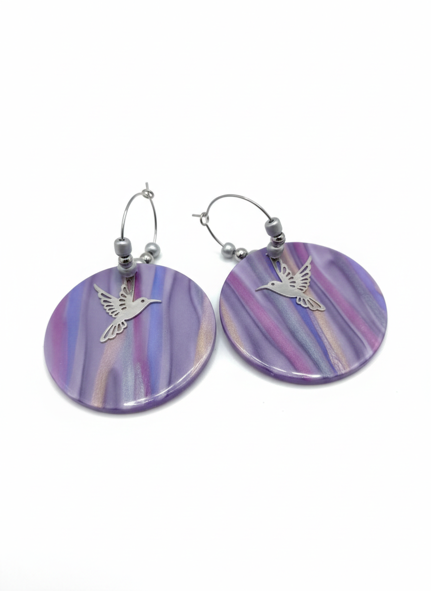 Boucles d'oreilles Pop Violet