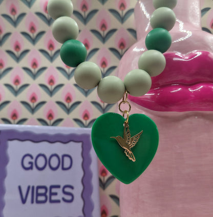 Collier Pop Love vert