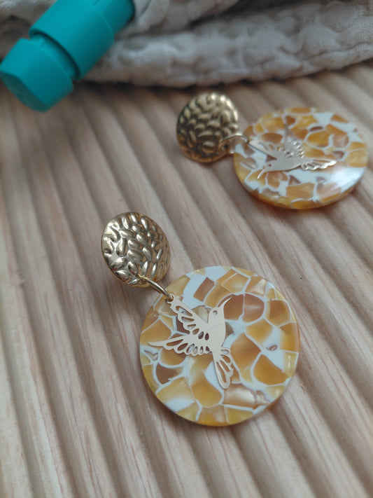Boucles d'oreilles Rétro orange