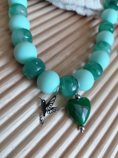 Collier Pop Vert d'eau