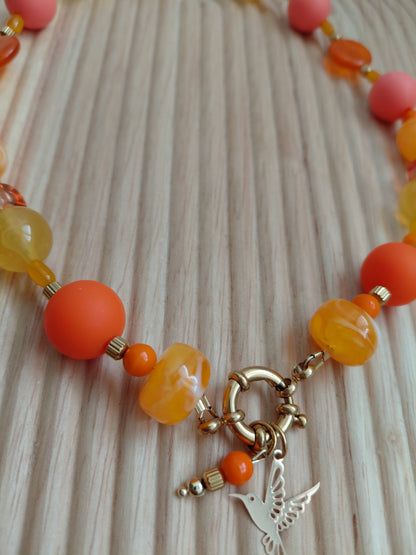 Collier Pop Orange Retro