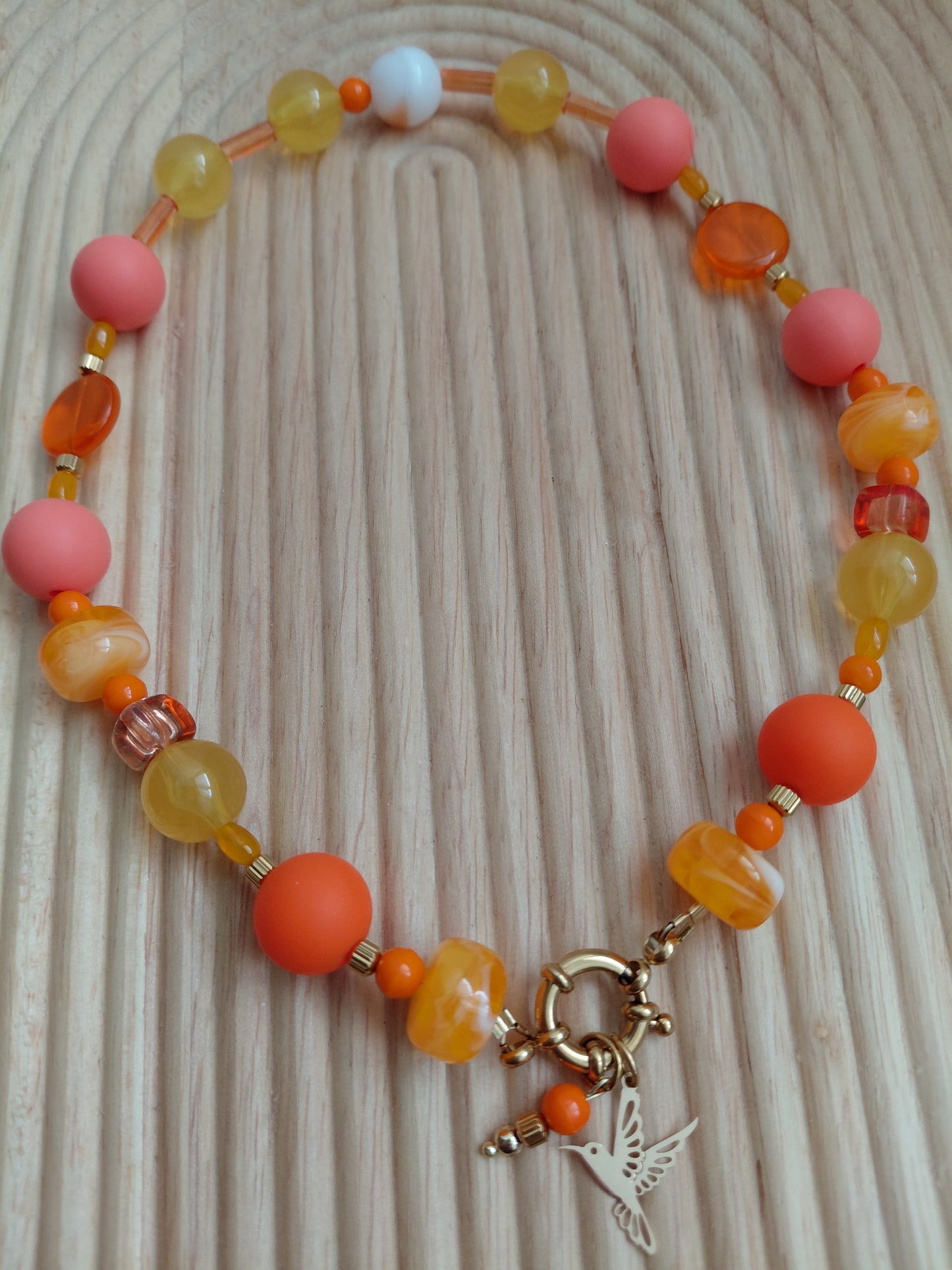 Collier Pop Orange Retro