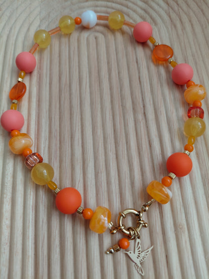 Collier Pop Orange Retro