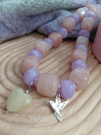 Collier Pop "Espoir & Colibri"