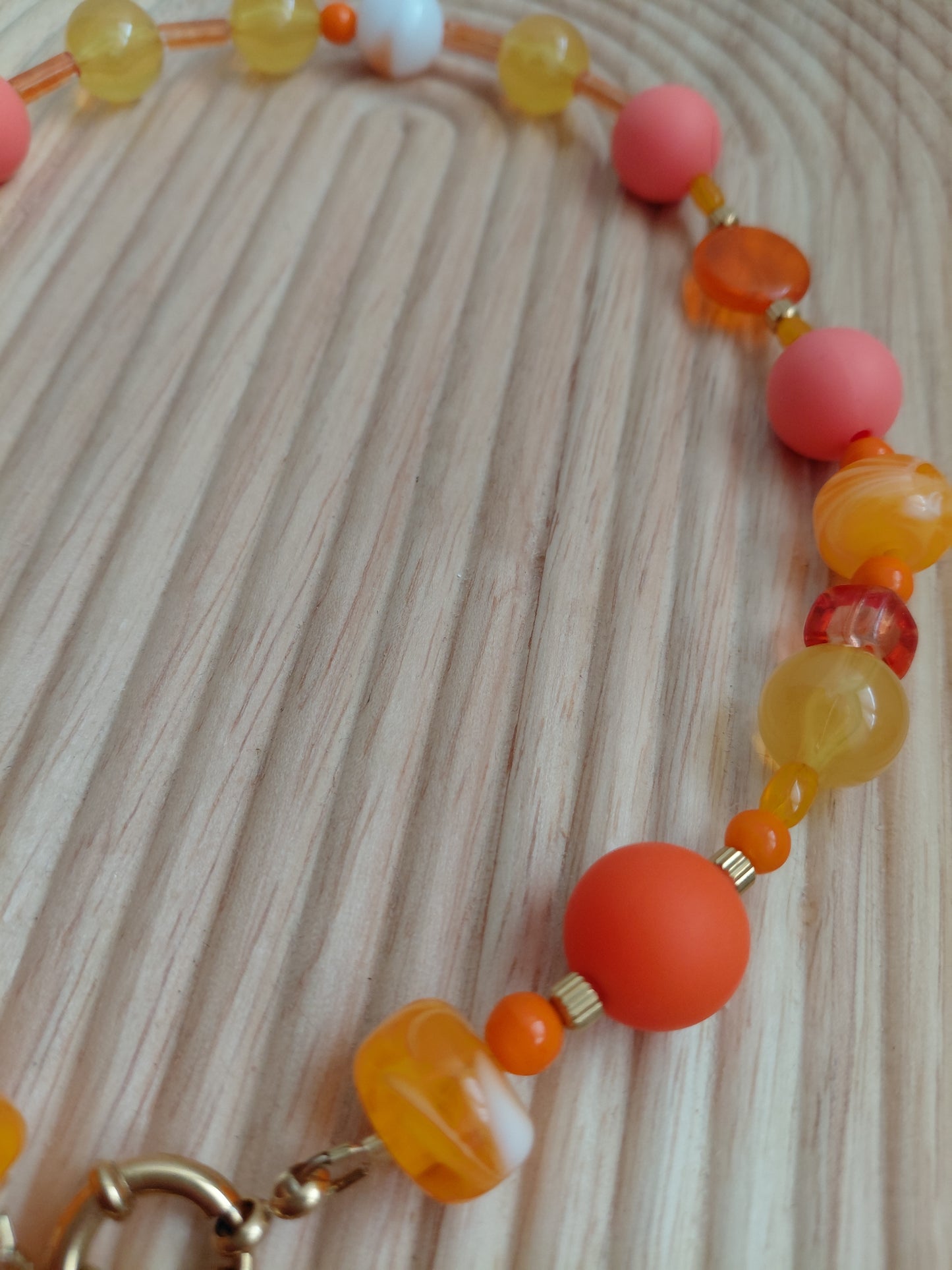 Collier Pop Orange Retro