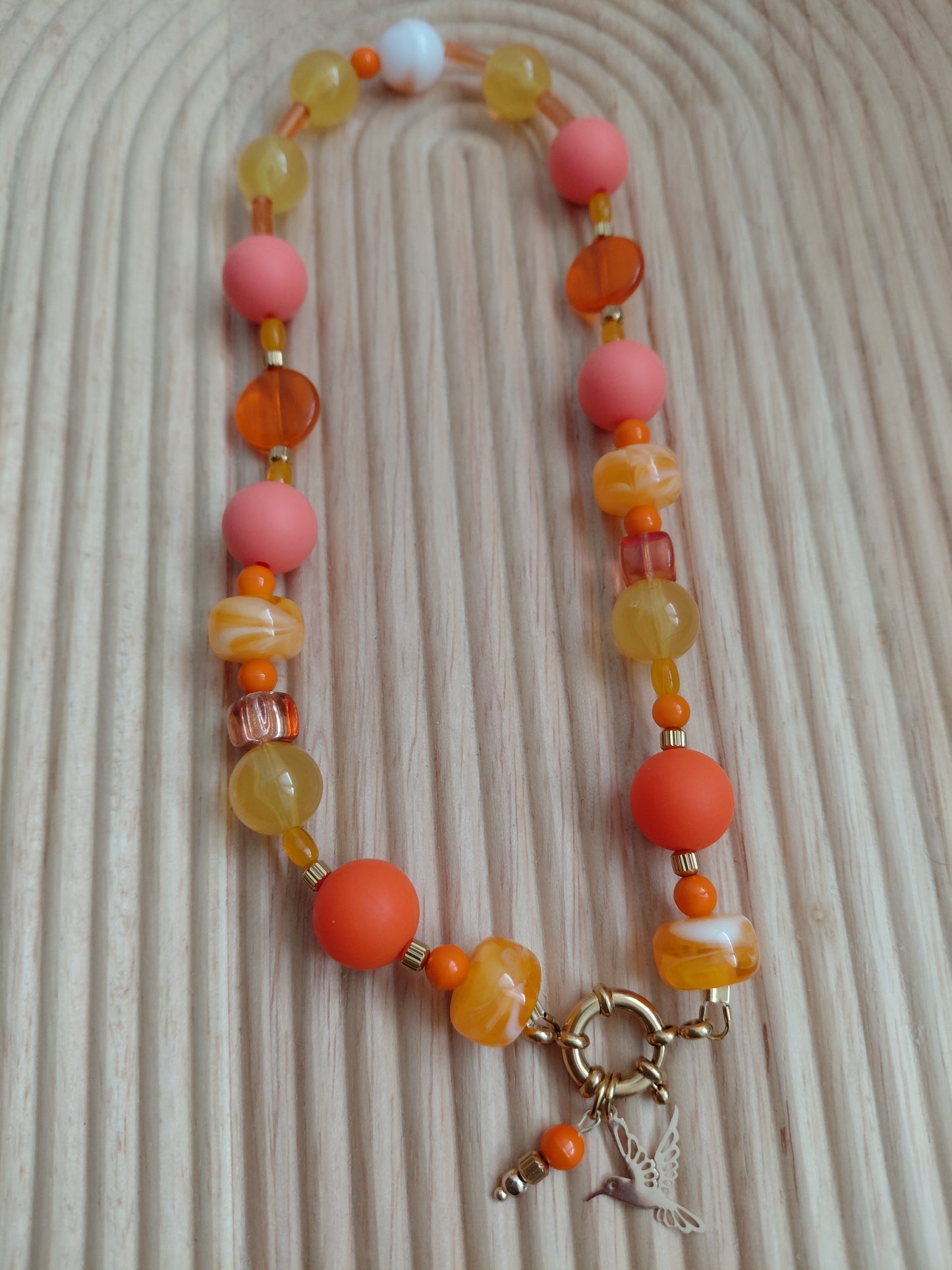 Collier Pop Orange Retro