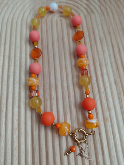 Collier Pop Orange Retro