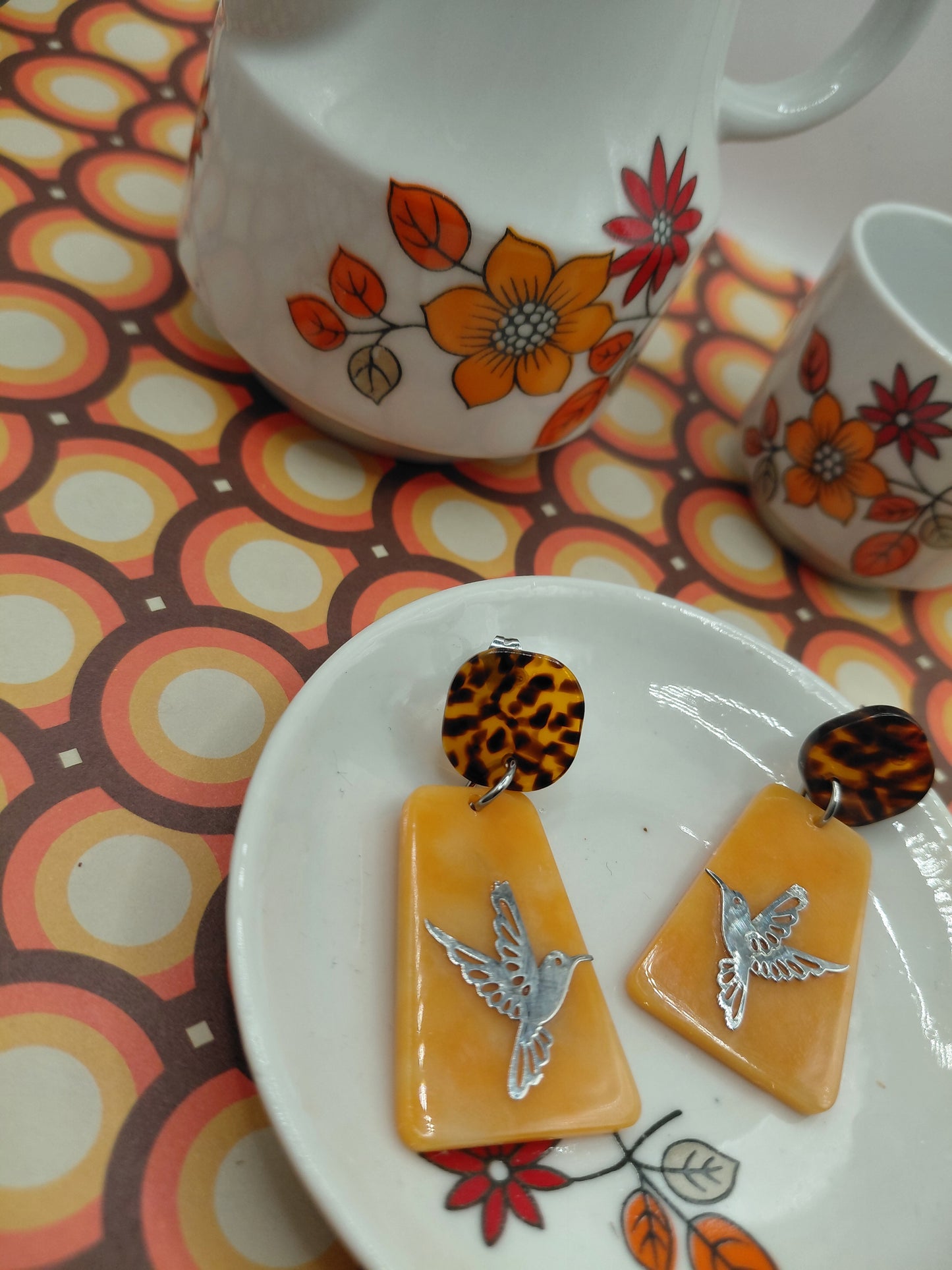 Boucles d'oreilles Pop orange