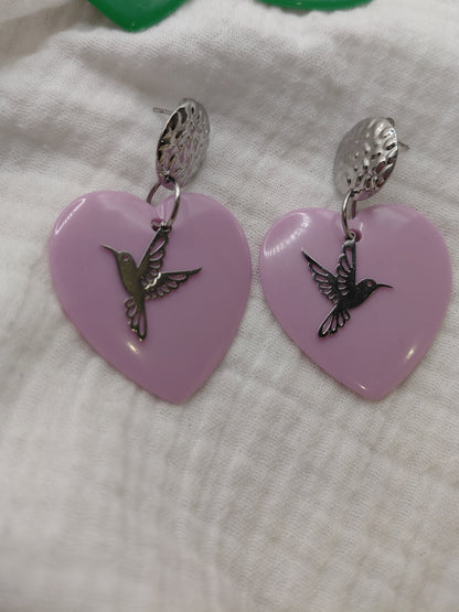 Boucles d'oreilles Pop Love ( Violet )